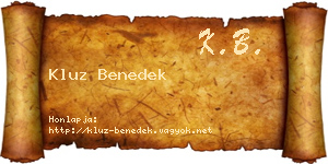 Kluz Benedek névjegykártya